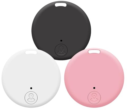 Eventerde 3 Pièces 37mm Traceur GPS Chien Localisateur D'objets Gps Miniature Dispositif Localisateur Rond En Temps Réel Pour Porte Clés Chat Téléphone Portable Valises Portefeuilles Clés Sacs