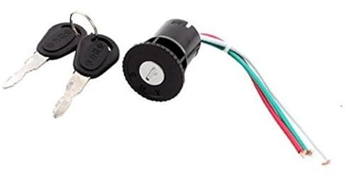 QASULER sourcingmap Motociclo Elettrico Bici 3 Fili Interruttore di Accensione Blocco con 2 Chiavi Blocco interruttore accensione auto