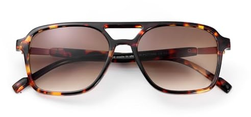 SKYWAY Retro Flieger Lesesonnenbrille Damen Herren, Klassische 70er Jahre Vintage Quadratische Outdoor-Sonne Lesebrille, UV-Schutz Anti-Blaulicht-Leser-Sonnenbrille(Schildkröte,1.5)