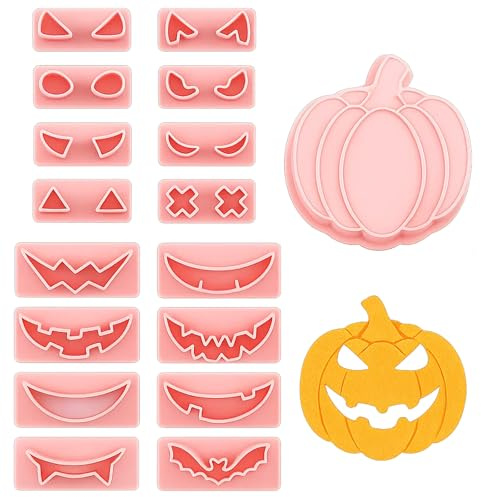 Halloween Ausstecher, 17-teiliges Set Keksausstecher für Kinder, Brotausstecher für Kekse, Keksausstecher für Halloween Party und Backen mit Kindern