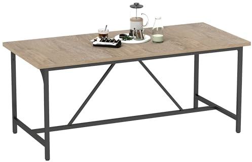 HOMCOM Table à Manger pour 6-8 Personne Rectangulaire 180 x 80 cm Naturel
