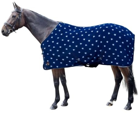 HKM Abschwitzdecke Starry Sky mit Kreuzgurten - 8387 blau mit Sternenmuster (145)