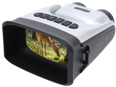 Diyeeni Binocolo Digitale con Fotocamera, Zoom Digitale 15x, Video 4K e Foto da 48 MP, Obiettivo Regolabile a 180°, Binocolo Ricaricabile con Schermo a (Con scheda da 32 GB)