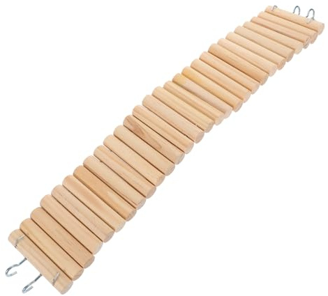 LOORGVEL Escalera de Madera para Mascotas Pequeña Juguete de Masticar y Puente de Escalada para Hámsters y Roedores Pequeños Promueve Ejercicio y Coordinación