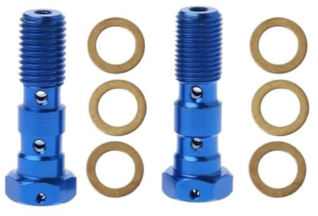 Xinglongs Banjo Hose Barb Bolt Fittings 8 Set M10x1.0/M10x1.25 Brake Cylinder Oil Hose Banjo Motorcycle Tube Screw Bolt For Motorcycle Car(1.0)