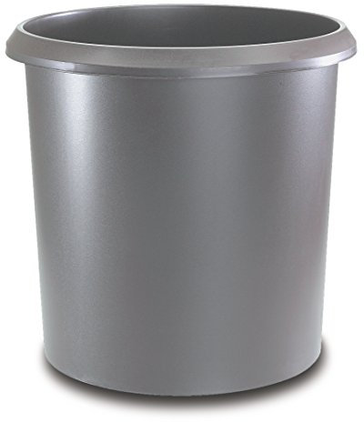 PASSATOIA Allrounder cestino rotondo Bidone delle immondizie con manico, plastica resistente, 18 L 18 l grau