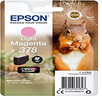 Epson 378 Light Magenta Squirrel Genuine, Claria Photo HD Ink Cartridge