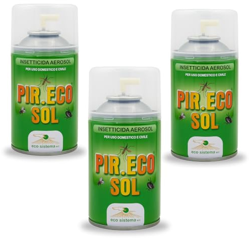 Palucart 3 Insetticida mosche zanzare insetti volanti insetti striscianti uso domestico 250 ml a base di Piretro naturale sinergizzato con Piperonil Butossido - F
