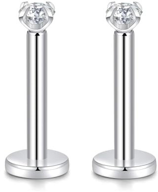 16G 2mm Zirkonia G23 Titan Labret Monroe Lippenstifte mit Innengewinde Helix Knorpel Tragus Ohrring Piercing