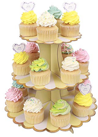 MengH-SHOP Cupcake Stand 3 Tier Cardboard Cupcake Stand for Baby Shower Children Birthday Party Theme