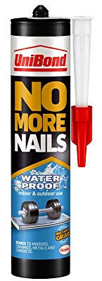 Unibond 3 X No More Nails Waterproof, Heavy-Duty Mounting Adhesive, Strong Glue for Mirrors, Wood, Ceramic, Metal etc, Instant Grab Adhesive Indoor & Outdoor, 1 x 450g Cartridge