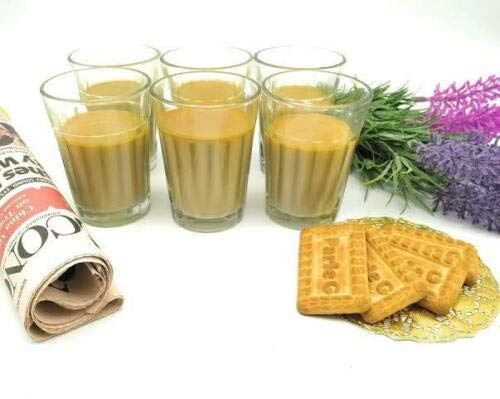 Spacetouch The Cutting Chai Glasses Tea Glass Small 100 ml Each Set of 6 Tea Glasses Glass