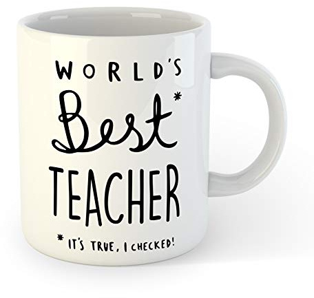 ZOROLUX Worlds Best Teacher Mug - Teachers - End of Term - Funny Novelty Coffee Tea Cup - 11oz Ceramic Mug