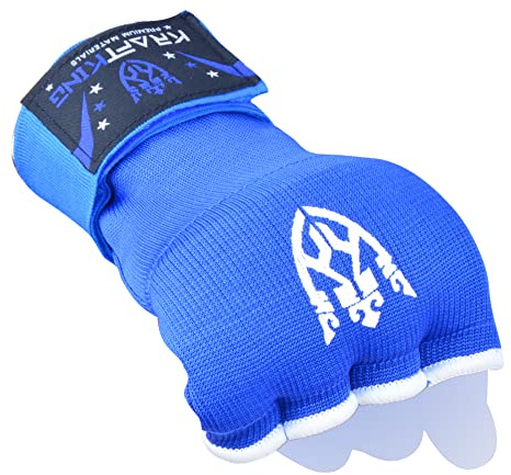 Kraftking Boxbandagen Innenhandschuhe mit Handgelenkgurt Handgelenkbandagen innere Grappling Trainingshandschuhe (XL, Blau)