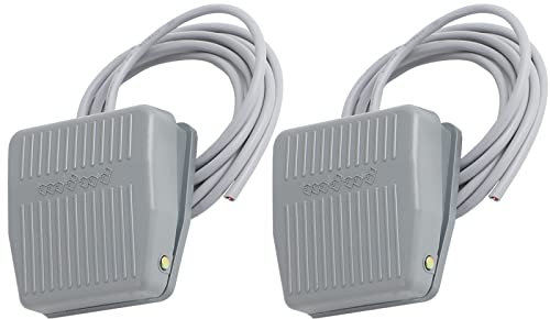 WANGCL 2Pcs TFS-201 Interruttore a Pedale, Interruttore a Pedale Momentaneo AC250V 10A SPDT No NC Controller a Pedale per Industriale CNC con Superficie in Gomma Antiscivolo