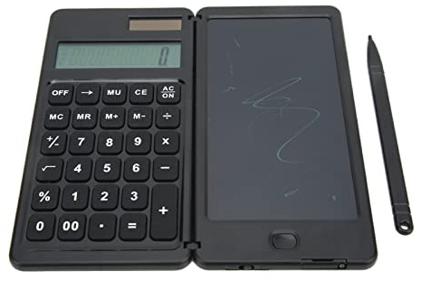 Calcolatrice Blocco Note, Unità a Doppia Alimentazione Solare e Batteria, Calcolatrice Pieghevole Multifunzione Display a 10 Cifre per Ufficio, Scuola, Casa, Disponibile per Scrivere Ripetutamente