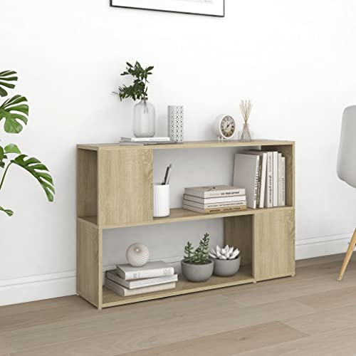 homiuse Bücherregal Kuboidboden 100x24x63 cmBücherregal Sonoma-Eiche 2 Regale Offenem Fach Holz Regal Wand Aktenschrank Regal Schmal Standregal BüCherregal Holz BüCherschrank Aufbewahrungsregal
