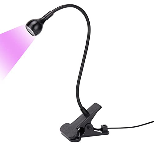 3W UV-Kleber Lampe, USB 3W UV-Lampe mit Schwanenhals, für UV Gel-Nägel und Mobiltelefon Reparatur, mit Clip und Schalter