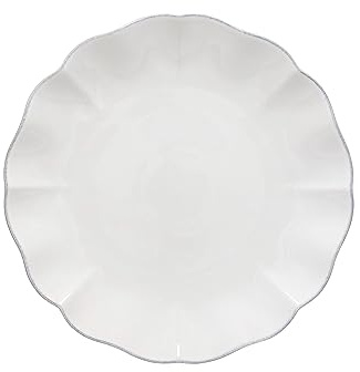 Costa Nova Ceramic Stoneware 11 Dinner Plate - Rosa Collection, White | Microwave & Dishwasher Safe Dinnerware | Food Safe Glazing | Restaurant Quality Tableware