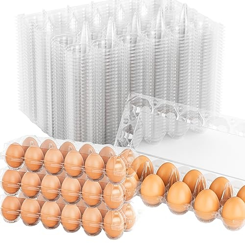 48PCS Cartoni per uova di plastica trasparente scatola per uova contiene uova vassoio contenitori-12 griglie 2X6