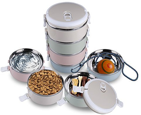 Haustier-Reisenäpfe, 4-in-1 Edelstahl-Reise-Wassernäpfe für Hunde, Futterbehälter mit Griff für Hunde und Katzen Im Freien, 24 Unzen