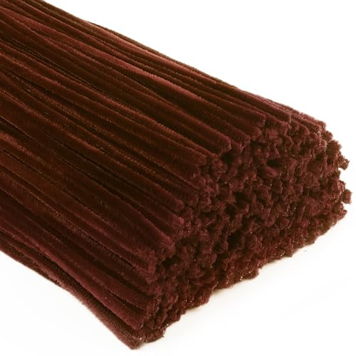 TOAOB 400 st Rörborstarna Brun Chenille Stjälkar 30 cm Fiber Pipa Cleaner för DIY Dekorativa Hantverk Halloween Juldekoration