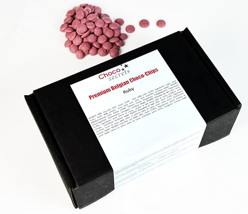 CHOCO SECRETS - 200g Ruby Schokolade für Schokobrunnen - Schoko-Fondue Schokolade zum Schmelzen - Chocolate Chips für Schokoladenbrunnen - Ruby Kuvertüre zum Backen - Schoko-Drops