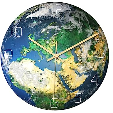 Zerodeko Erdform Wanduhr Acryl Muster in Nachtlicht mit Europa | Arabiszhe Zahlen, Leise ohne Ticken, Leicht Aufzuhängen, für Zuhause, Hotel oder Club, Deko