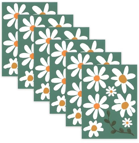 AORVYUI Mehrfarbige Aufkleber, Packung mit Blumenaufklebern, zarte Autoaufkleber, Blumenmotiv, Autoaufkleber, 20 x 15 cm, wasserfest