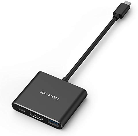 XP-Pen XPPen ACW01 Adattatore hub USB-C, da USB C a USB 3.0 HDMI 4K PD, adattatore per tavoletta grafica/monitor/TV/smartphone, adattatore multifunzionale 3 in 1