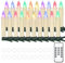 Cibnew Bunt Weihnachtskerzen Christbaumkerzen Kabellos Weihnachten LED Kerzen Lichterkette mit Fernbedienung,Timer-Funktion für Weihnachtsbaum Hochzeit, Geburtstags, Party (20er RGB)
