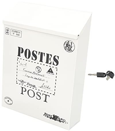 SEWACC Cassette Postali Da Parete in Ferro Vintage Con Serratura Scatola Postale Leggera e Portalettere Esterno Stile Retrò Montaggio Facile Per Casa e Ufficio Decorazione Pratica e Salva