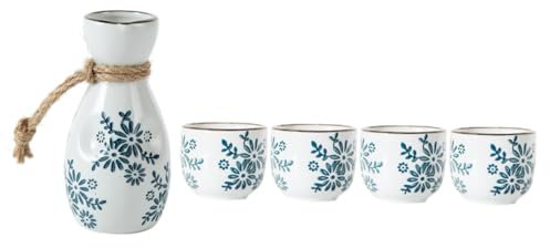 Amosfun 1satz Kerntyp Keramisches Sake-Set Mit Sake-Pot Und Weinbechern Gesellige Anlässe Und Traditionelle Feierlichkeiten