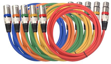 Colexy Cavo XLR 5m DMX 3 Pin Microfono Maschio a Femmina per Mixer Sistema di Altoparlanti Studio Produzione Live