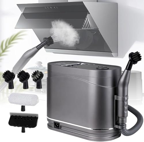 Limpiador A Vapor De Mano (Tanque De Agua De 1,2 L), Vaporizador De Mano De 105-120 °C + 5 Cabezales De Cepillo Y 2 Modos De Limpieza, Para Alfombras Y Tapizados, Pisos, Azulejos