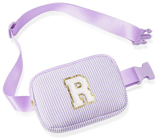 Parima Buchstaben Bauchtasche Mädchen Ostern - Lila Bauchtasche Damen Verstellbaren Gurt Gürteltasche Personalisierte Geschenke für Frauen Ostern Geschenke für Kinder Mädchen Buchstaben A Gürteltasche