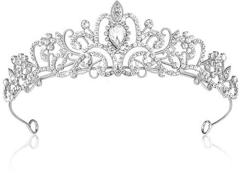 Kristalle Prinzessin Krone Frauen Kristall Krone Braut Tiara Strass Blatt Hochzeit Krone Stirnband Krone Damen Für Hochzeit Brautjungfer, Abschlussball, Geburtstag, Halloween, Festzüge