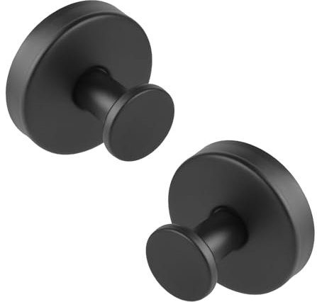 zaizah Suction Cup Hooks for Wreaths on Glass – Heavy-Duty Vacuum-Lock, No-Drill, Rust-Resistant Stainless Steel Towel Holder for Bathroom, Up to 5 kg (2-Pack, Black)