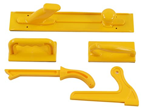5Pcs Protective Push Block & Stick Set | ABS Woodworking Hand Guard Tools | for Table SawsRouter TablesBand Saws | Yellow Improved - Visibility Design