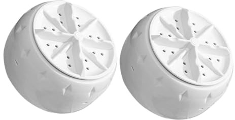 AKOOSY 2pcs Portable Mini Washing Machine with Agitator, Automatic Plastic Washer for Rv and Home Use, Countertop Ultrasonic Washer for Underwear and Small Laundry