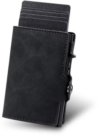 ASANTEUR, Geldbeutel Herren, Slim Wallet, Kartenetui, RFID Schutz, Münzfach, Portmonee Herren, Geldbörse Herren, Kartenhülle, Ausweishülle, Visitenkartenetui