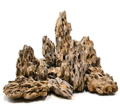KINGRUI Aquariumsteine 9kg Natursteine für Aquascaping & Terrarium – pH-neutrale Drachensteine für Aquarium-Dekoration (5–25 cm)