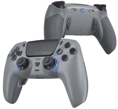 HEXGAMING PHANTOM Pro Manette pour ps5 avec Palette & Joystick Hall Effect | Controller pour ps5 avec Gâchettes & 6 Profils Remappage,Compatible avec PC,Mobile-Gris 1994