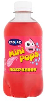 Zodiac Sugar Free Raspberry Mini Pops | 12 x 330ml Bottles | Classic Fizzy Soft Drinks | Bulk Case for Parties & Sharing