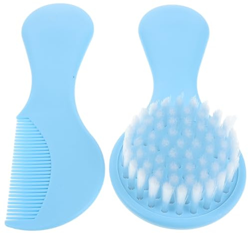 MOTHNUR Newborn Hair Comb and Soft Bristle Brush with Ergonomic Handles for Gentle Grooming Tear-reducing Teeth Easy Clean Cradle Cap Care Kit for Boy Girl