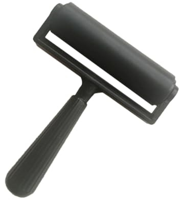 Ipetboom Rodillo de Goma para Grabado de 10 CM Herramienta de Estampación Negra para Manualidades Rodillo de Impresión Liso y Duradero Adecuado para Proyectos Artísticos Grabado