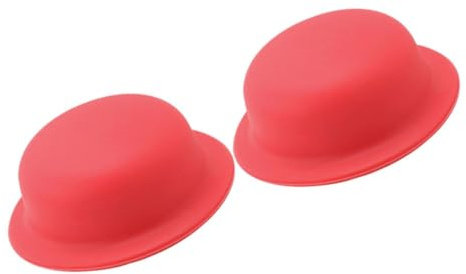 HOMSFOU Lot de 2 Manchons Isolants pour Poignée de Couvercle de Casserole en Silicone Rouge, Universels, Protection Anti-brûlure, Compatibles Couvercles en Fonte et Cocottes, Accessoire