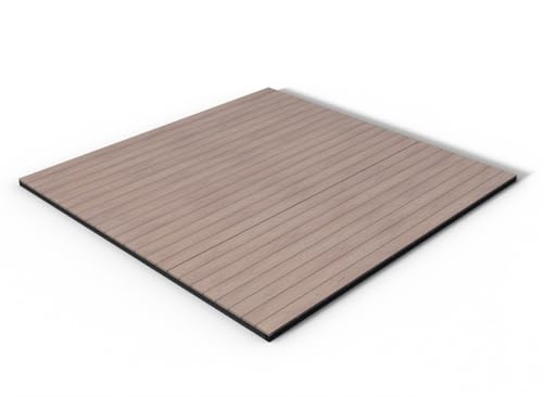 eDecks RealGroove Bark Effect Redwood Solid Composite Decking Kit Boards, Joists & Fixings - 3.6m x 3.6m