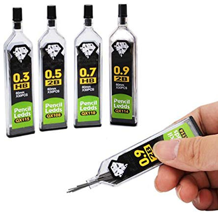 TOOLSTAR Bleistiftmine, Druckbleistiftmine 0,9 2B Ersatzminen, bruchfeste Minen für automatische und mechanische Bleistifte, 150 Stück