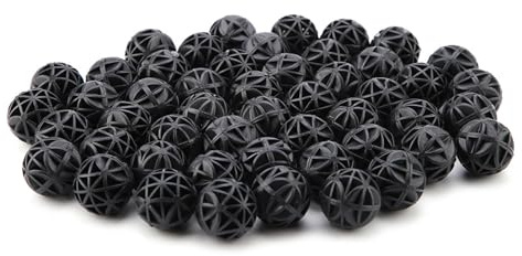 HEEPDD 50Pcs Bio Balls, Aquarium Biochemical Filter Media for Canister Filters, 36mm Fish Tank Pond Water Purification for Freshwater and Marine Aquariums